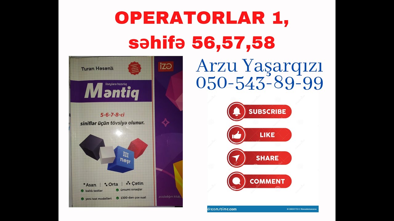Operatorlar 1 TEST 1-45 İzə nəşriyyatı Turan Həsənli (Arzu Yaşarqızı 050-543-89-99)