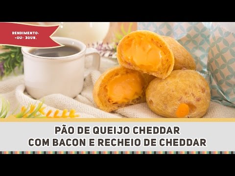 Pão de Queijo de Cheddar com Bacon - Receitas de Minuto #308