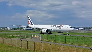 Air France Cargo 777 taking off from Prestwick