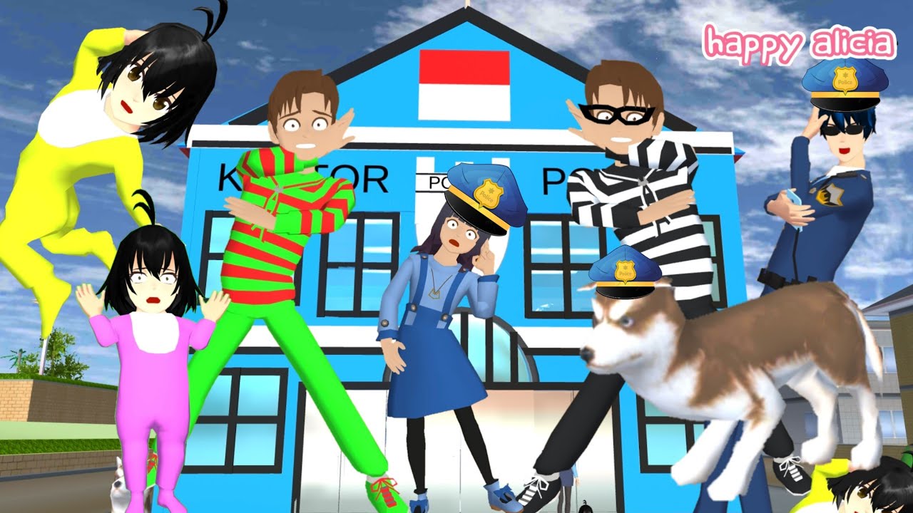 Yuta Mio VS Yuta Palsu Kantor Polisi Baru Yuta Bawa Anjing Pelacak Takajing😱 | Sakura | Happy Alicia