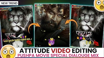 Pushpa Special Attitude Status Editing In VN | Trending Dialogue Attitude Video Editing |#rscreation