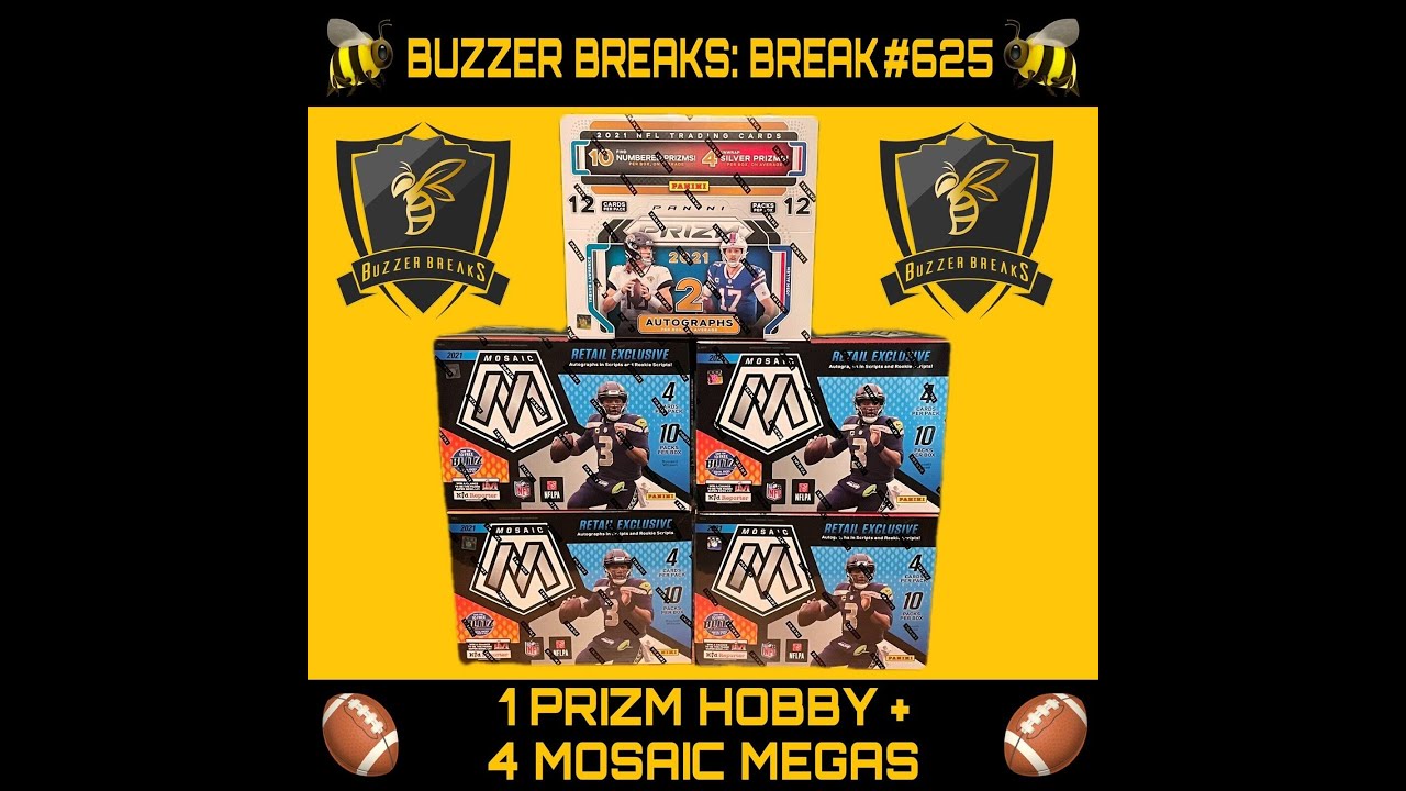 Buzzer Breaks Sports Cards – eBay NFL Prizm Hobby + 4 Mosaic Mega Box Break #625
