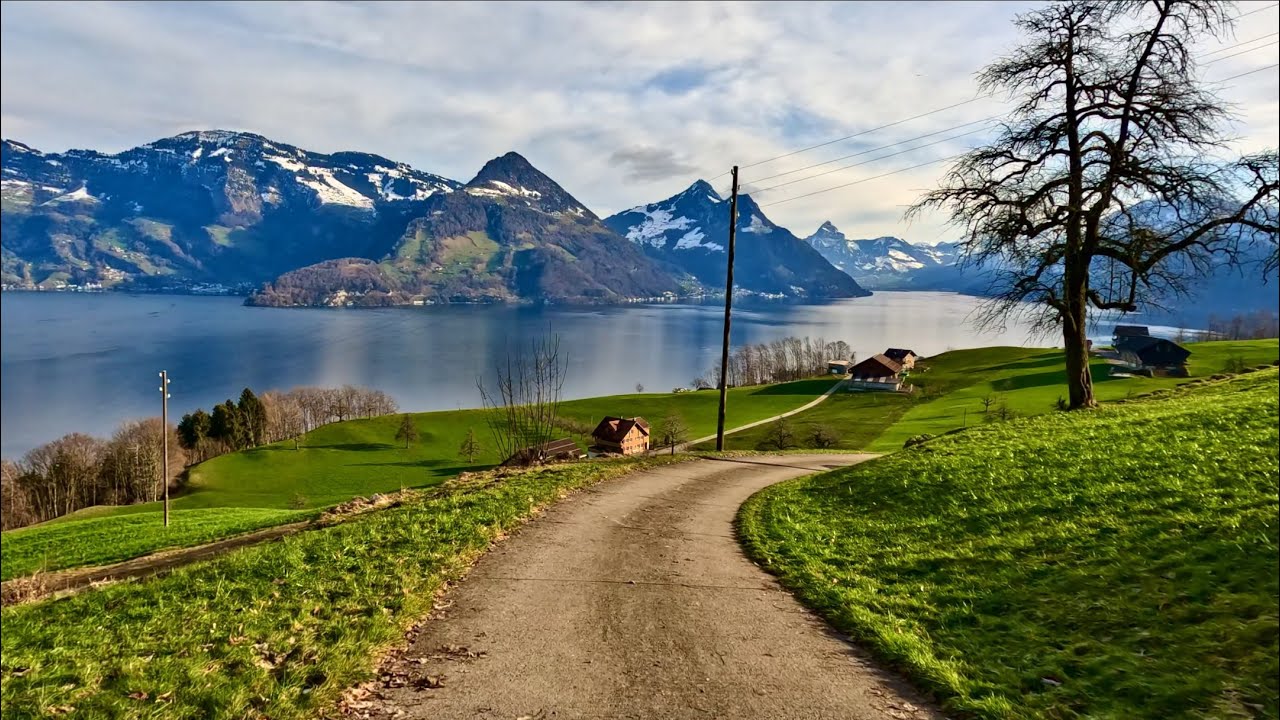 Driving in Swiss 4K - EMMETTEN One of the Most Beautiful Village in Switzerland -1