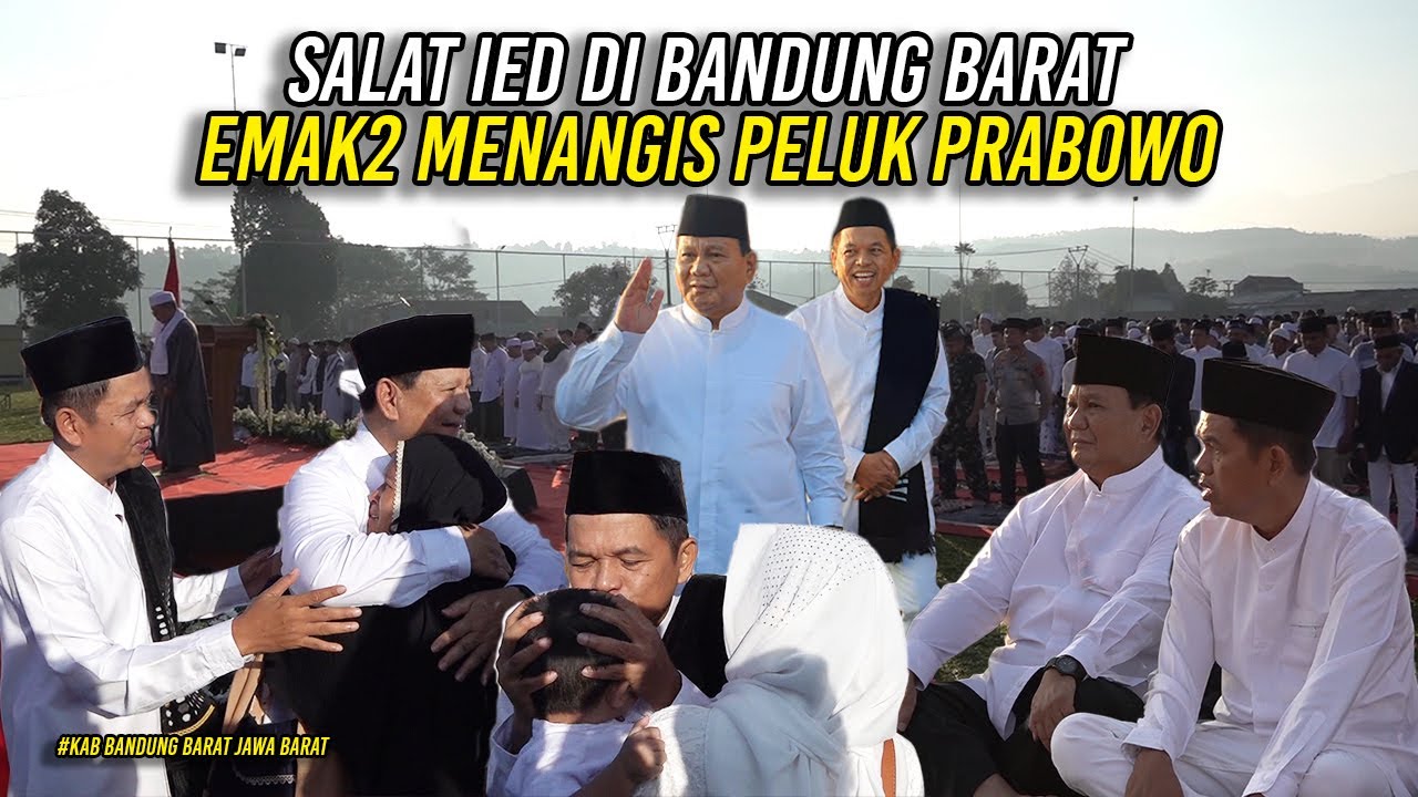 SALAT IED DI KBB | KDM KAGET EMAK-EMAK TIBA-TIBA MENANGIS PELUK PRABOWO