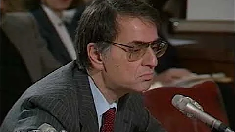 Carl Sagan testifying before Congress in 1985 on c...