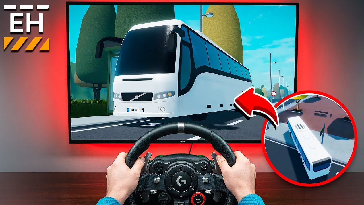 Busfahrer mit ECHTEM LENKRAD