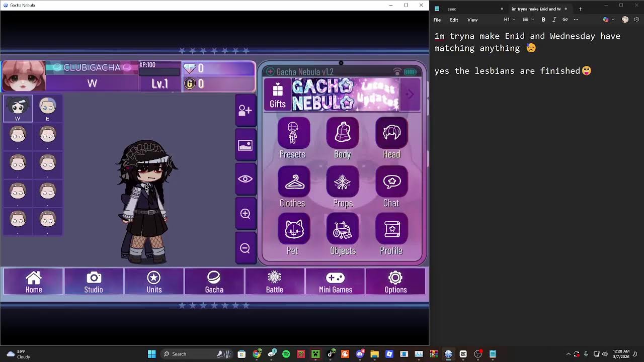 Making my wednesday designs in gacha!! (cant talk YET AGAIN)