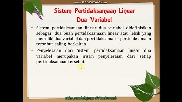 SISTEM PERTIDAKSAMAAN LINEAR (PROGRAM LINEAR PART - 1)