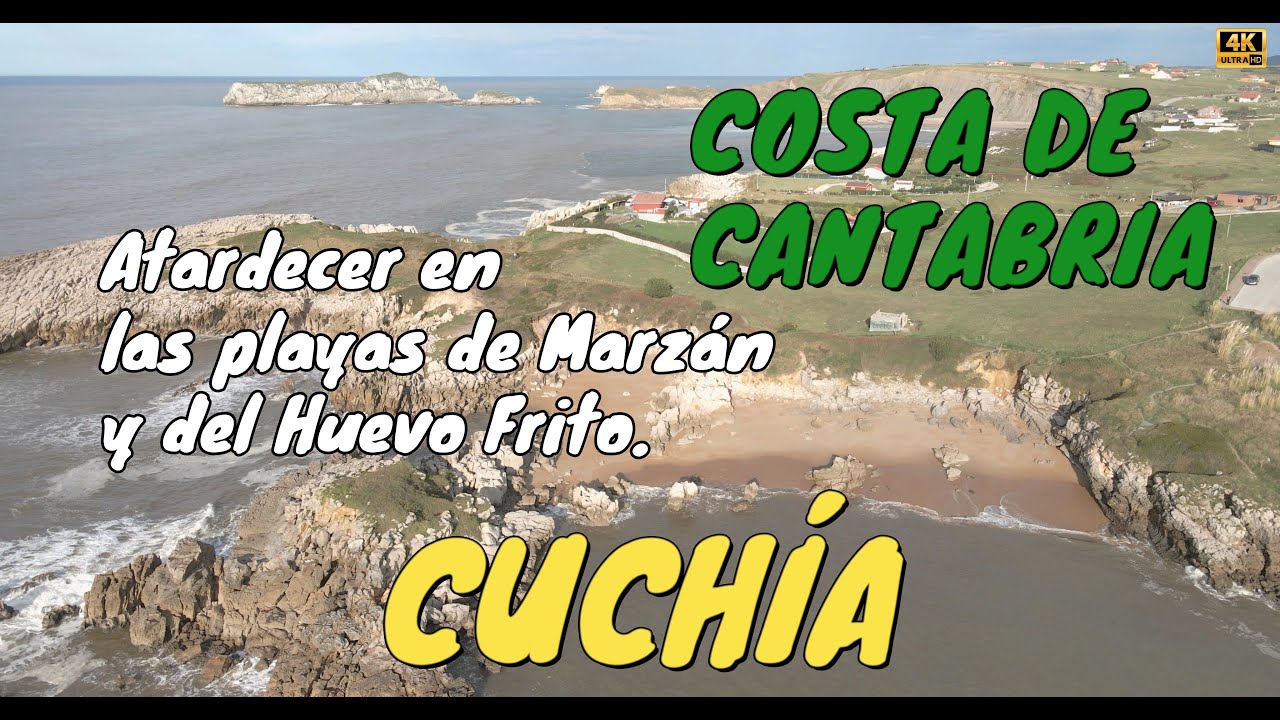 COSTA DE CANTABRIA – CUCHÍA – Atardecer en las Playas de Marzán y del Huevo Frito // MAVIC AIR 2