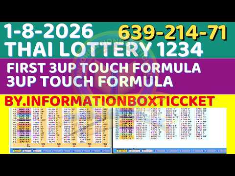 1-8-2026 thai lottery   FIRST & last3UP TOUCH FORMULAS  update  WITH 4 DIGITBy, InformationBoxTicket