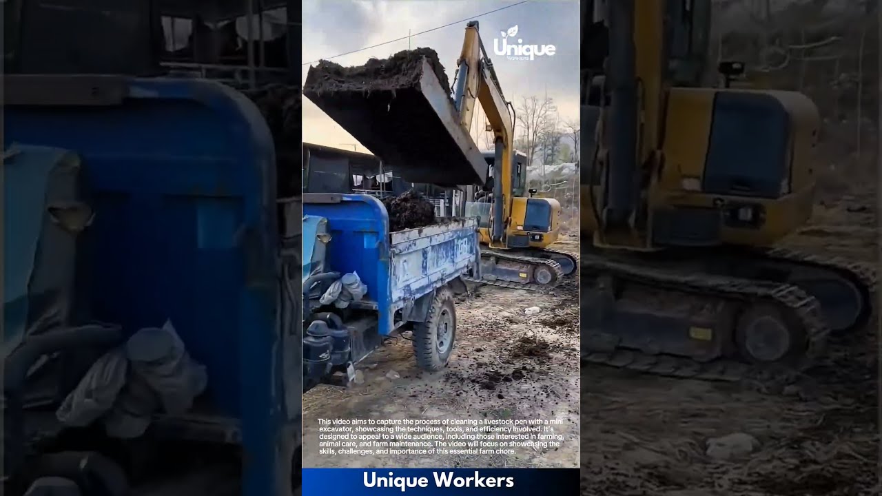Livestock Pen Cleaning A With Mini Excavator