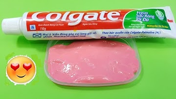 DIY Colgate Toothpaste Slime with Salt!! 2 INGREDIENT SLIME