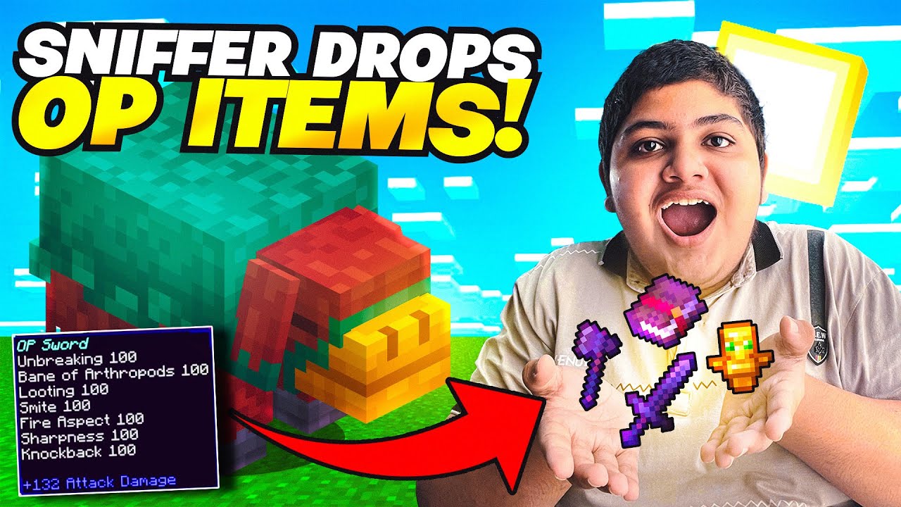 Minecraft But Sniffer Drops OP ITEMS...😱 YouTube