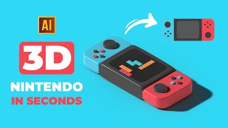 HOW TO MAKE 3D NINTENDO IN SECONDS IN ADOBE ILLUSTRATOR