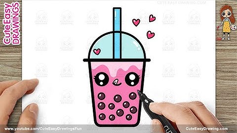 How to Draw a Cute Boba Tea (Bubble Tea) - Easy Step by Step for kids! 🧋✨