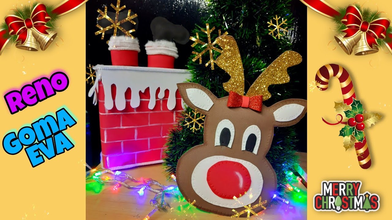 Como Hacer ?Reno de Goma Eva (Foamy)🎅⛄ Adorno Para El Árbol Navideño 🎄.
