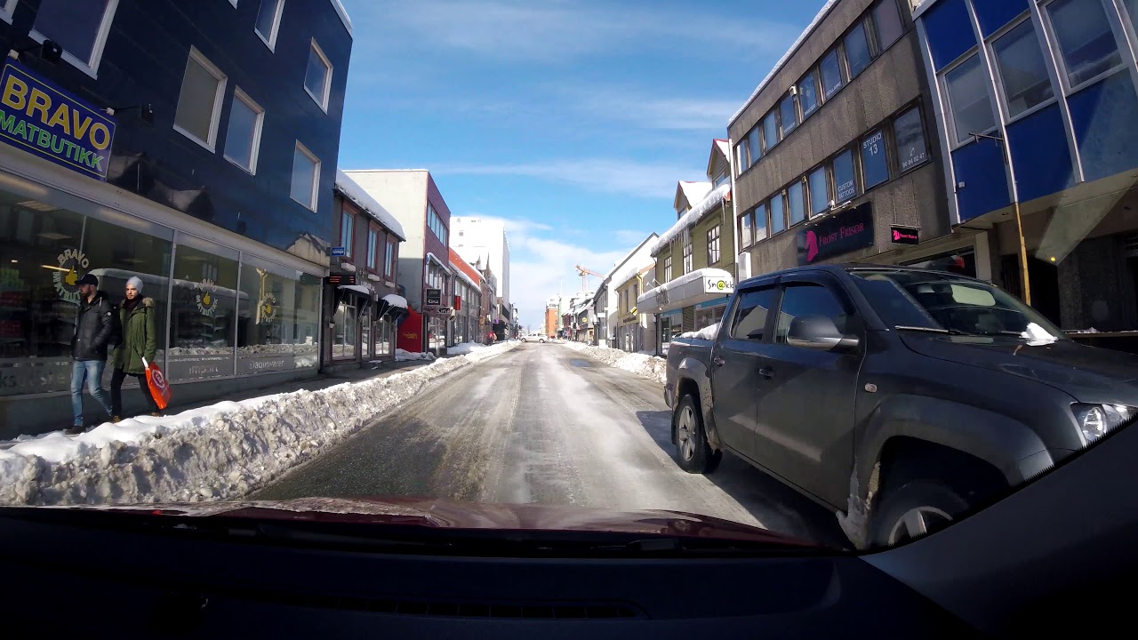 【4K】Norway Trip 2018, Tromso Downtown Drive