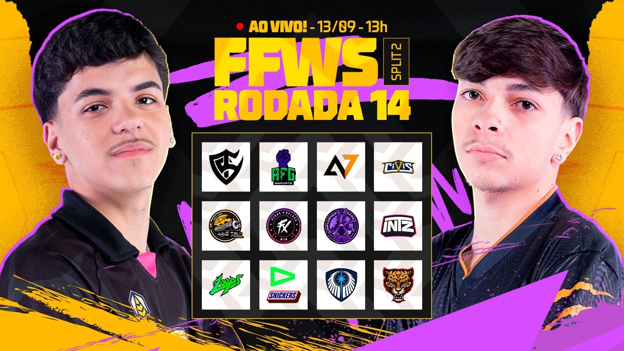 COMPLETO - FREE FIRE AO VIVO: FINAL DA FASE 1 - FFWS BRASIL SPLIT 2 | RODADA 14