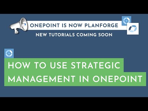 How to Use Strategic Management in ONEPOINT Projects