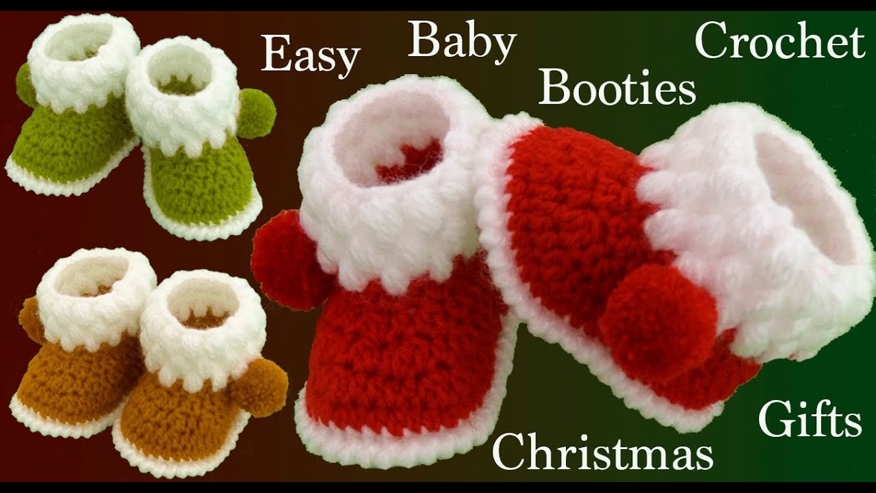 botas a Crochet para bebes y tallas adultas Navidad tejido tallermanualperu - YouTube