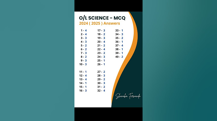 O/L Science - 2024(2025) MCQ Answers #ol #olexam #mcq #science