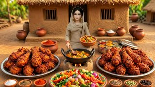 Miniature Doll Cooks Giant Hot &amp; Spicy Fried Chicken 🔥🍗 | Village Tiny Kitchen ASMR