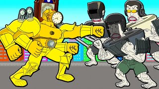 MUSCLE BOSS CLOCKMAN VS MUSCLE BOSSES SKIBIDI TOILETS! Cartoon Animation