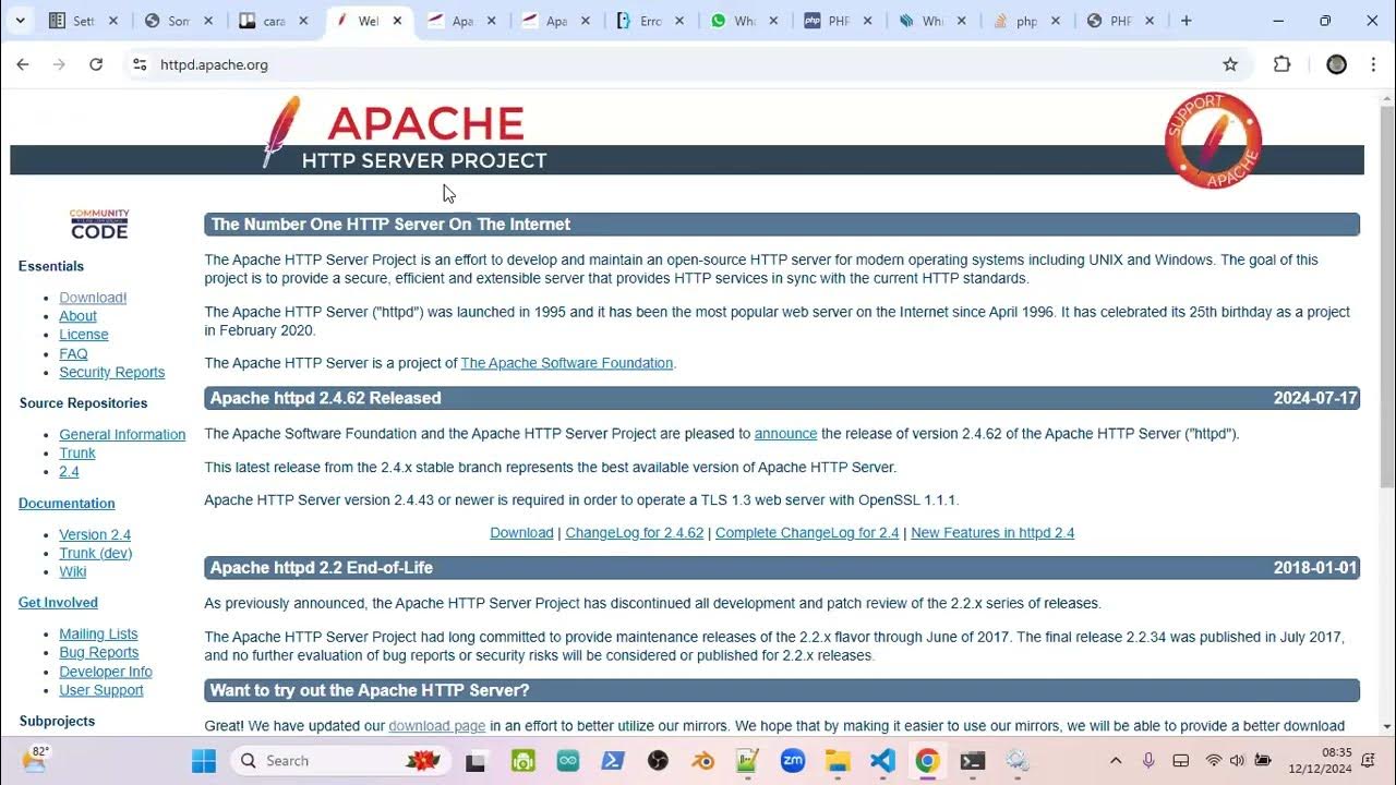 Cara install apache web server httpd 2 4 binary dan coba menjalankan