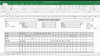 Tutorial Pengisian Scoresheet Badminton