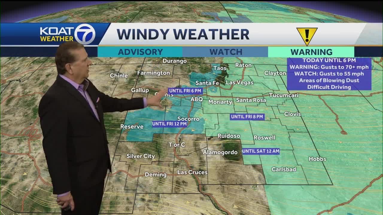 Strong winds continue to move through New Mexico - 1:30 pm update - YouTube