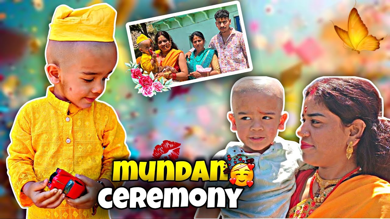 BABY BOY FIRST HAIRCUT ✂️ भांजे की MUNDAN CEREMONY🥳🌟 || Pahadi lifestyle vlog || The Biker Boi