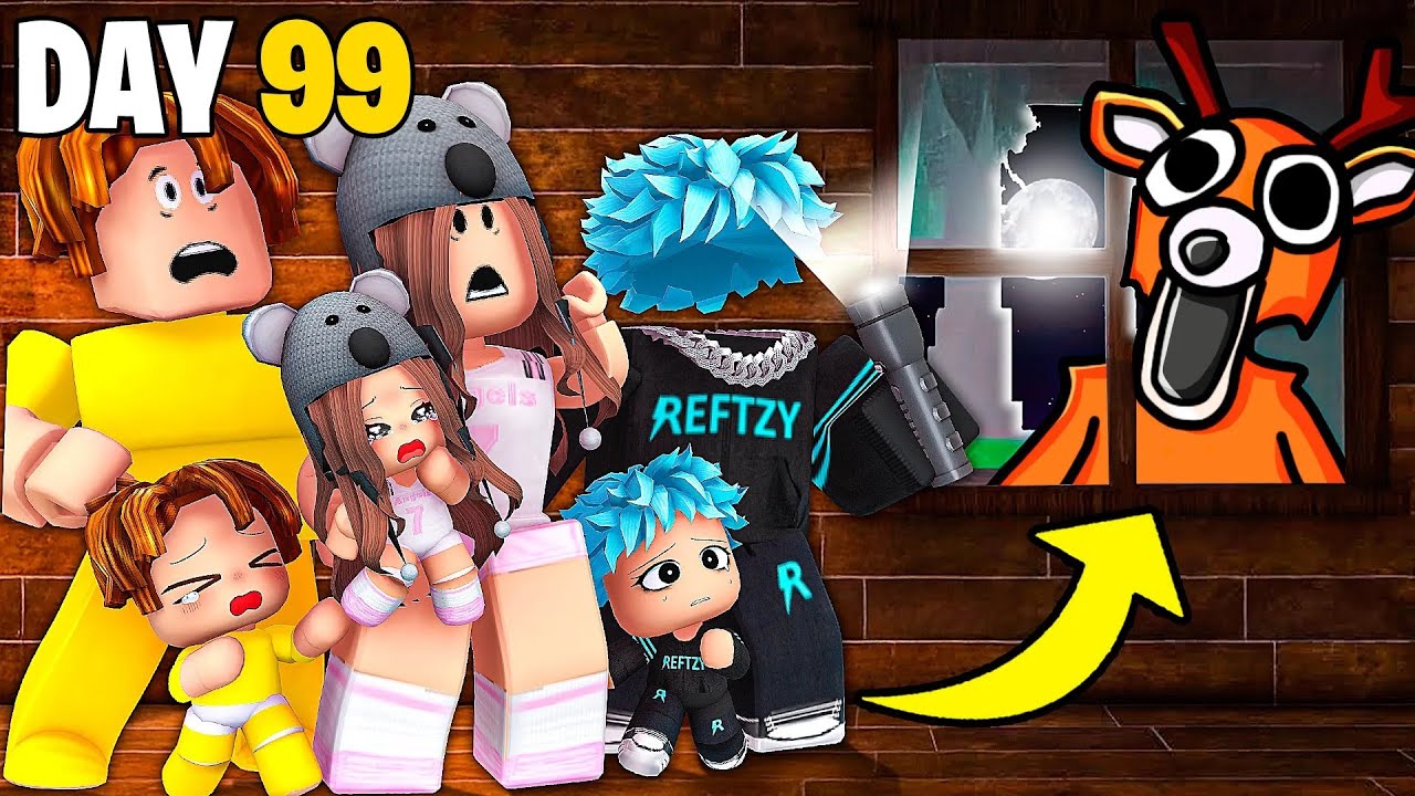 Surviving 99 DAYS In The Roblox Forest with my FAMILY.. - YouTube