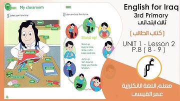 انكليزي ثالث ابتدائي ( كتاب الطالب) Unit 1 - lesson 2 صفحة 8 و صفحة 9