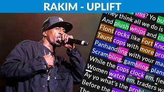 Rakim - Uplift | Lyrics, Rhymes Highlighted | Verse 1 and 2