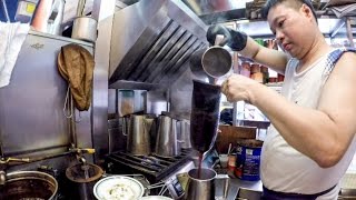 Hong Kong. The Famous Tea House 'Lan Fong Yuen'. Street Food, Tea and Snacks in Central District