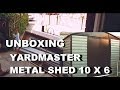 YardMaster 10 x 6 Shiplap Metal Garden Shed unboxing YardMaster 10 x 6 Shiplap Metal Garden Shed unboxing