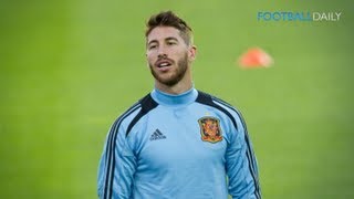 Sergio Ramos misses a sitter in training