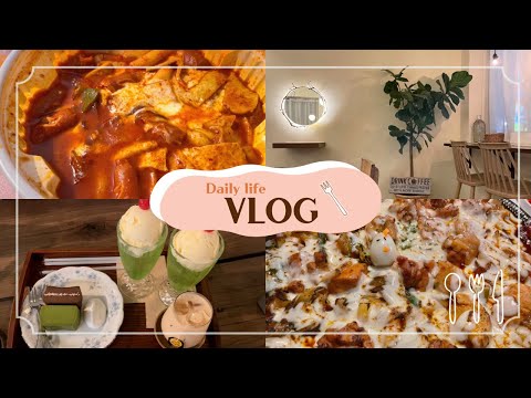 [VLOG] 한강에서 엽떡먹고 | 찜닭먹고  | 디저트카페가고 |  먹고 먹는.. 일상 브이로그 😙