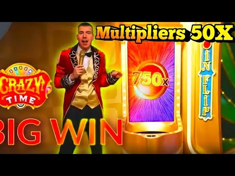 Crazy Time Big Win Today,Coin Flip Multipliers 50X,