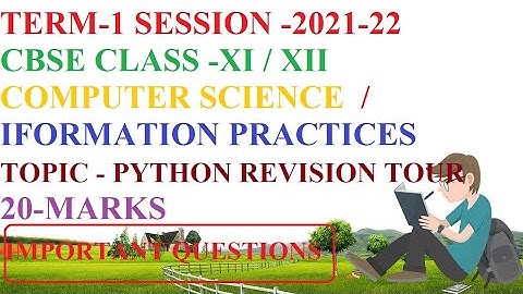 Imp MCQs on Python Revision Tour CBSE Class 12(Part-1) Computer Science & IP |Term -1 |#cbse|#ncert