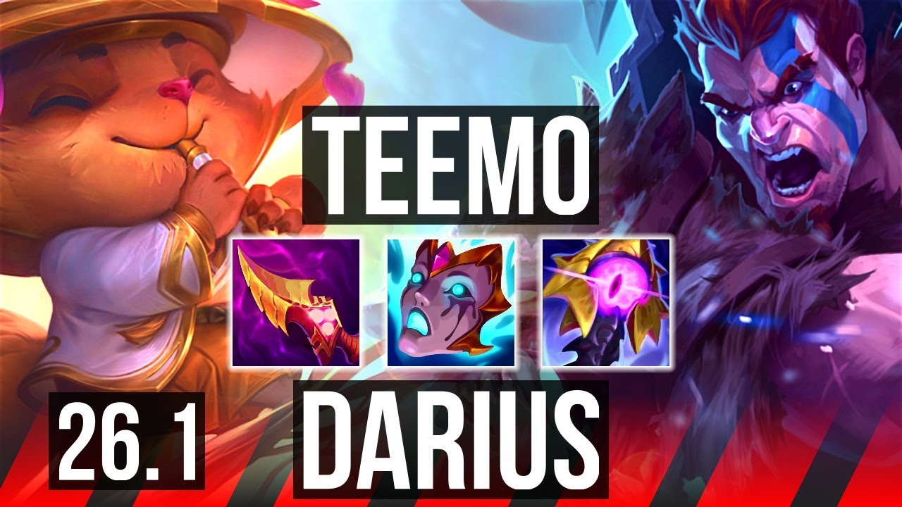 TEEMO vs DARIUS (TOP) | KR Master | 26.1