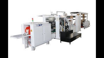 square bottom paper bag making machine with pp window and 2 colors