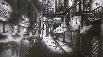 One Point Perspective Drawing | Time Lapse