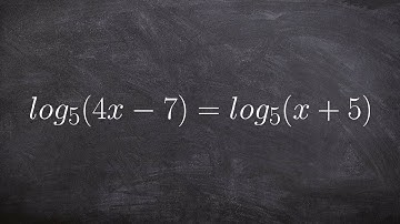 Algebra 2 - Learning basics to solving a logarithmic equation using one to one property