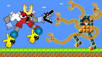 Mario and The Giant ROBOT Alphabet Lore Vs. the Giant ROBOT Bowser Calamity | Game Animation