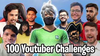 *I Got 100 Youtubers Challenge* in Garena Free Fire