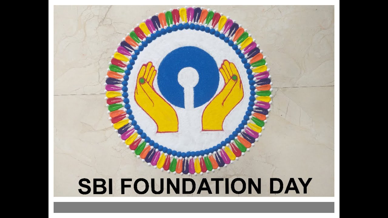 State Bank Day Rangoli By Poonam Hedau Sbi Foundation Day Rangoli
