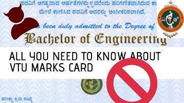 All you need to know about VTU Marks Card!! All types of Marks card