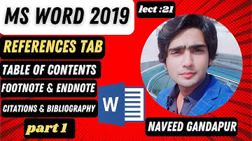 How to Use References Tab in MS Word / Hindi || Urdu