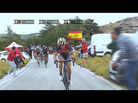 Video: Vuelta a Espana 2017: Vinçenzo Nibali 3-cü mərhələnin qalibi oldu; Chris Froome qırmızıya keçir